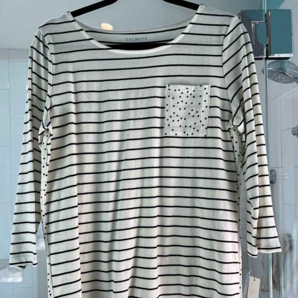 Talbots Mixed Media Top